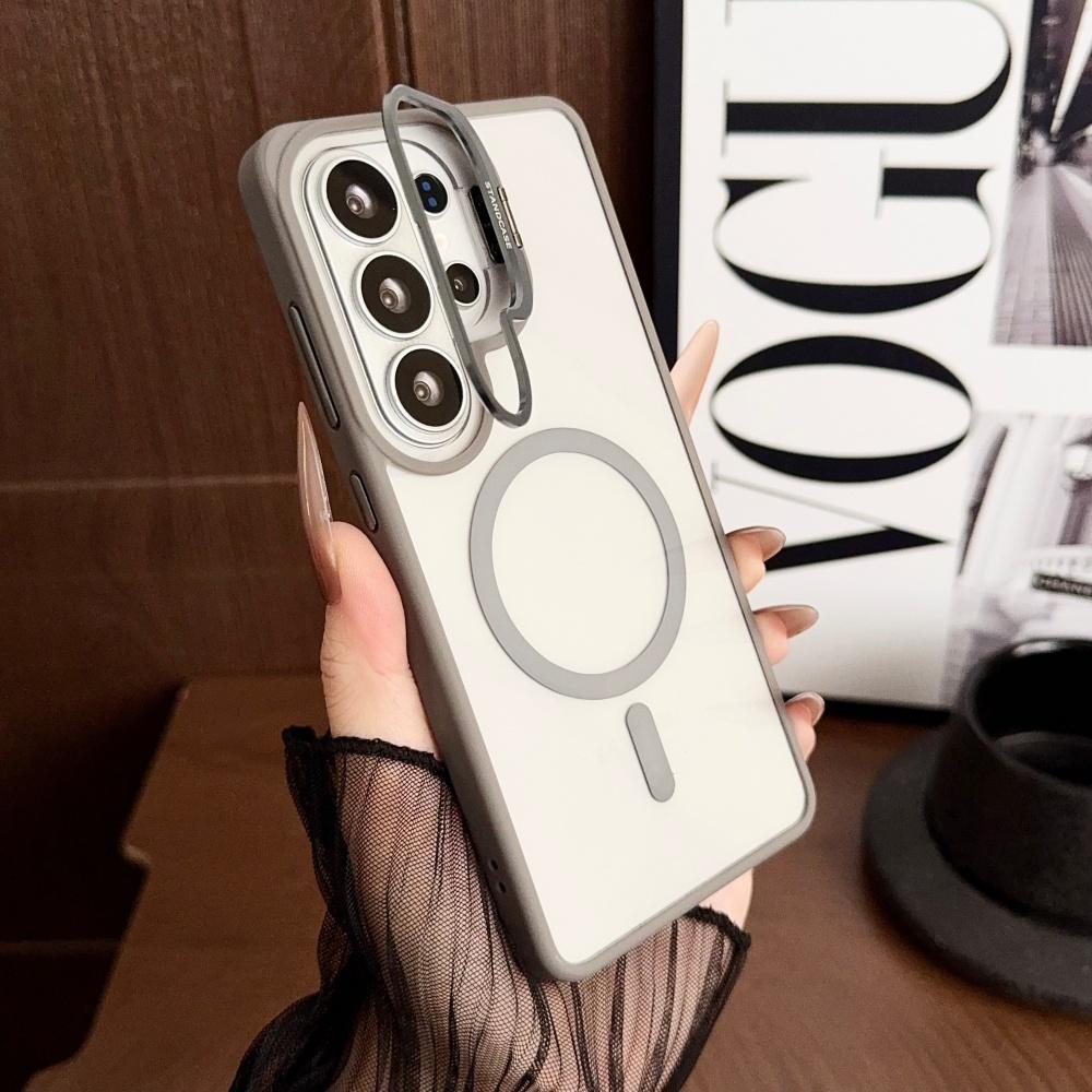 For Magsafe Camera Fold Stand Holder Bracket Phone Case For Samsung S26 S25 Ultra Plus A56 A36 A06 Stand Magnetic Cover