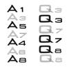 3D Letters Numbers Emblem for A3 A4 A5 A6 A7 A8 Q2 Q3 Q5 Q7 Car Trunk Lid Nameplate Badge Logo Sticker Chrome Glossy Black