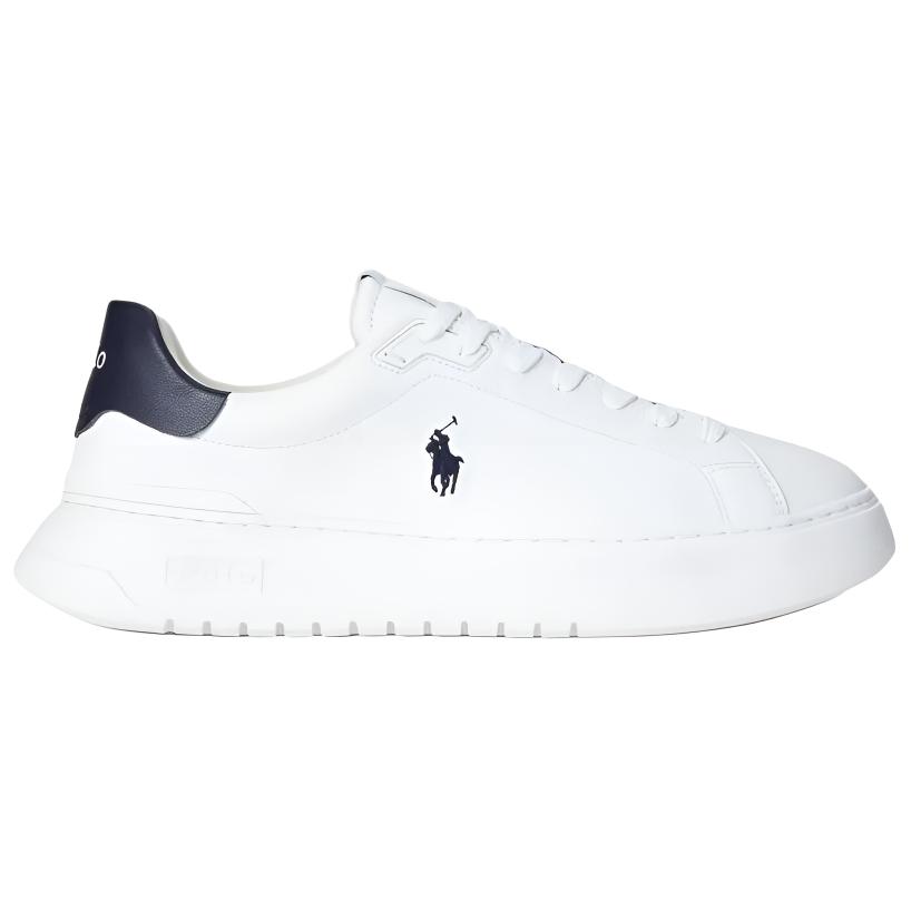 Polo Ralph Lauren Rlite Court Floral Leather Low-Top Sneakers Men Sneakers White Blue 809974097001
