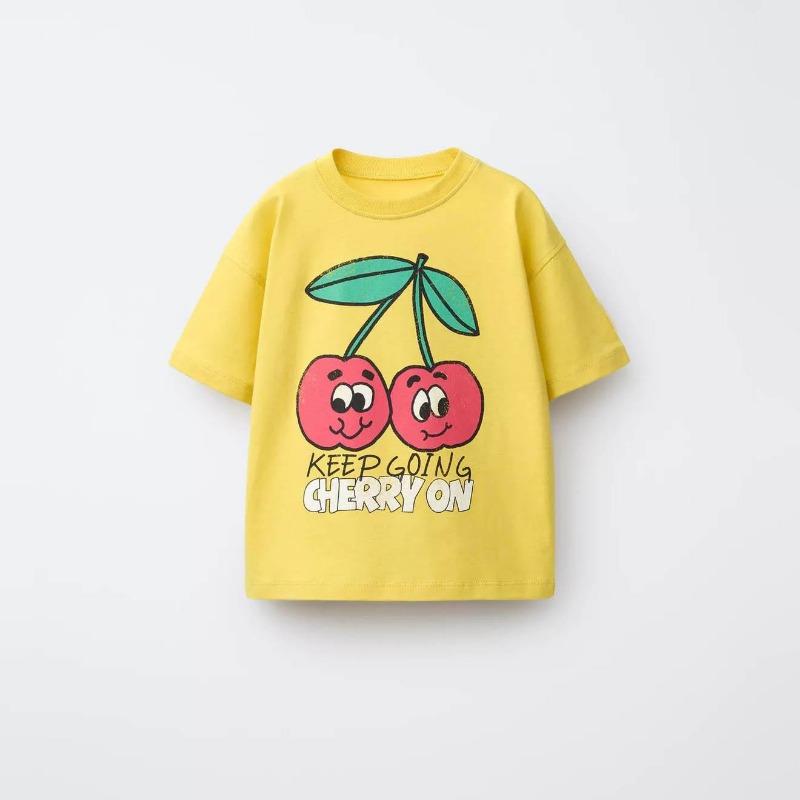 Summer Clothing Short Sleeve Tshirt Children's Printed Fruit T-shirts Round Collar Casual Kids Clothes Simple Girls Boys Tees