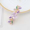 Stall Rhinestone Hairpin Painted Lacquer Flower Clip Small Flower Alloy Hairpin Ponytail Spring Clip