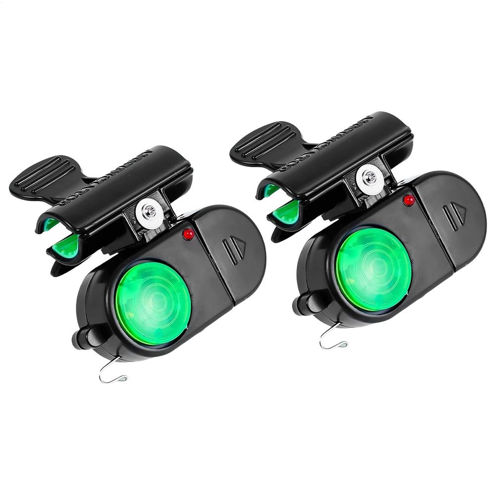 2 Pieces Sensitive Fishing Pole Light Fishing Bite Alarm with LED Light Fish Tackle Equipment for Freshwater Outdoor Sports чёрный
