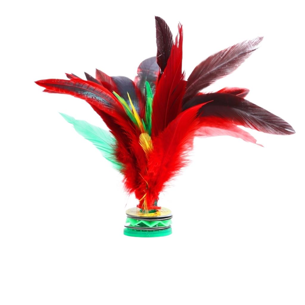 Traditional Feather Shuttlecock for Jianzi Foot Kick Game Durable Handmade Sports Training Equipment with Natural Feathers and Weighted Base