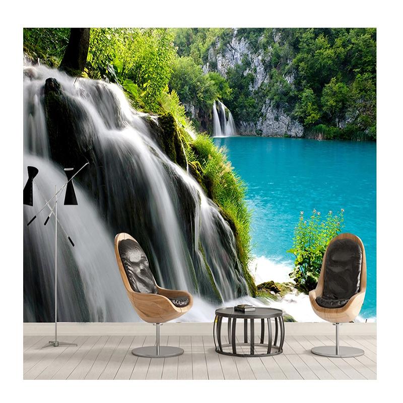 

3D Wallpaper Water Waterfall Mural Swan Lake Natural Scenery 3D Wall Paper Home Decor For Study Room Bedroom Fresco 200 cm(W) x 140 cm(H)