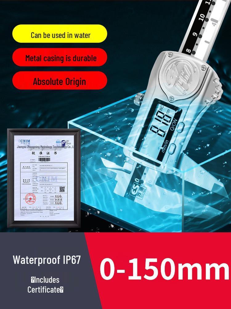 Waterproof Stainless Steel Digital Caliper - 150mm High Precision Measuring Tool