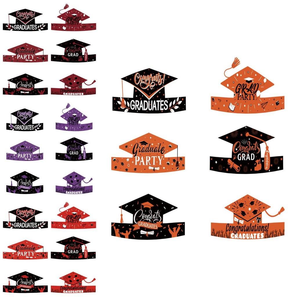 Graduation Party Paper Cap With Colorful Design For Photo Booths And Decorations