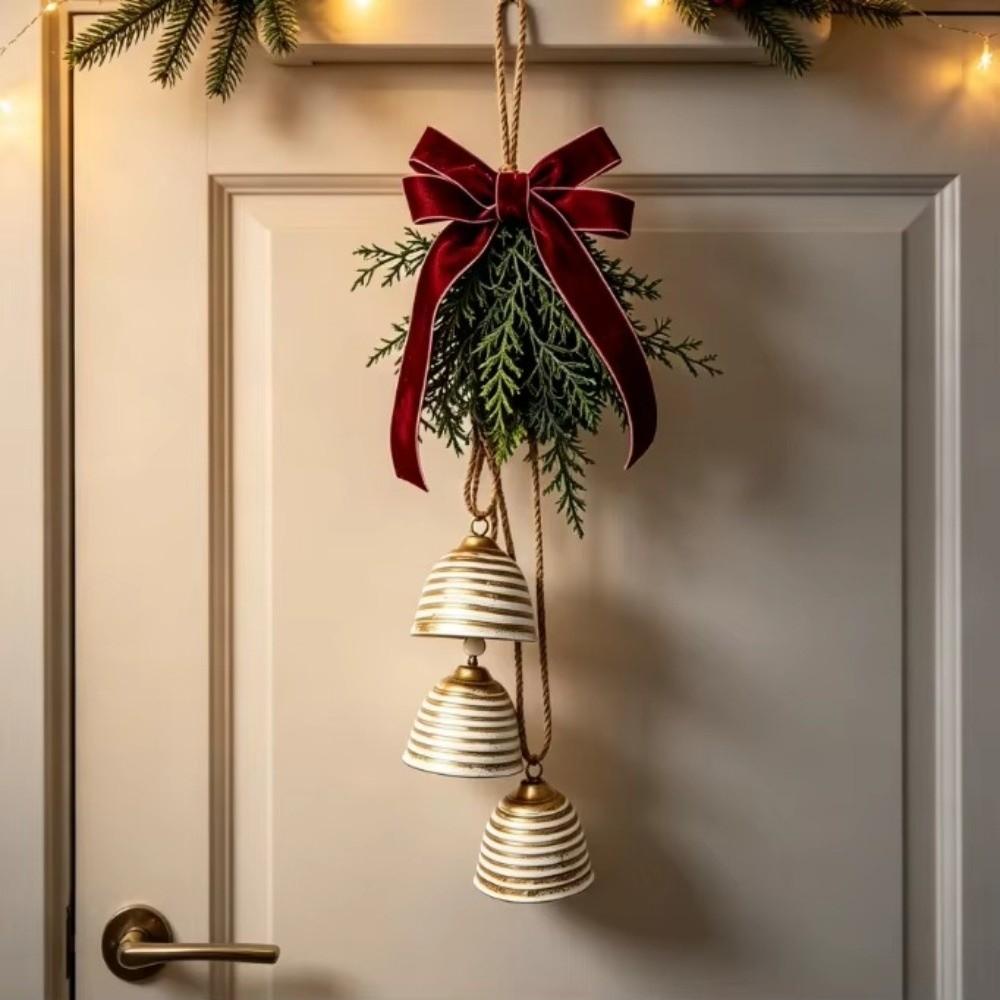 Campanella di Natale Creativa Pendente Campanella Metallica da Appendere alla Porta Decorazioni per Feste