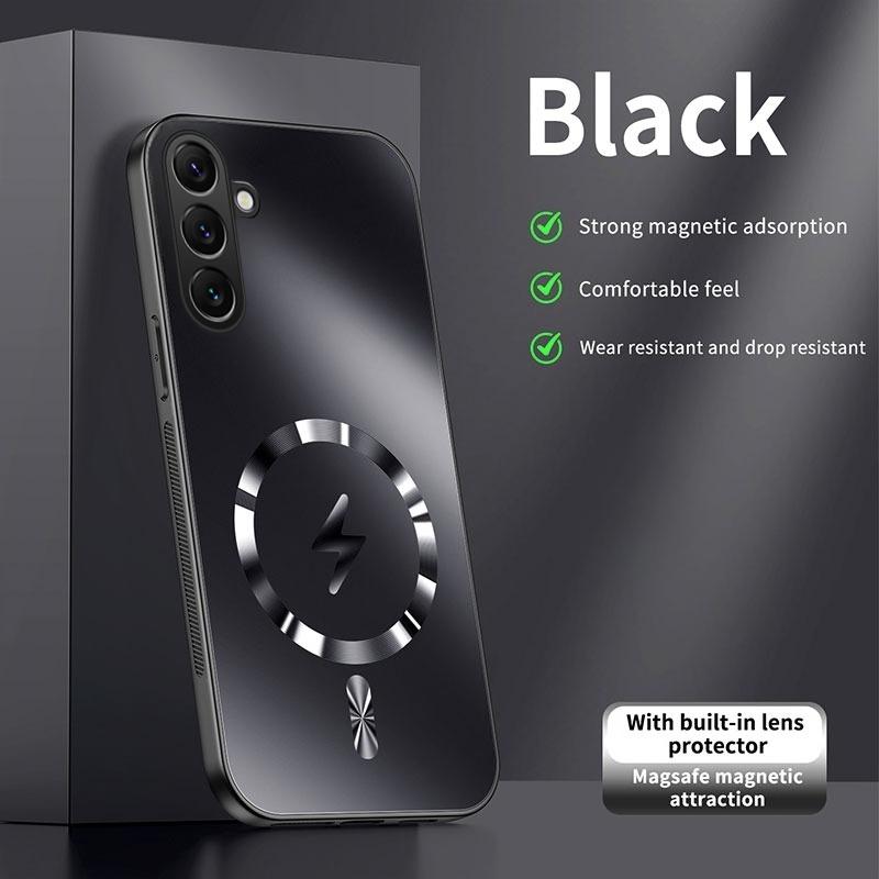 For Samsung Galaxy A37 Case Integrated Magnetic Light-absorbing Fashion Ice Image Frosted Surface Shock Absorption Box