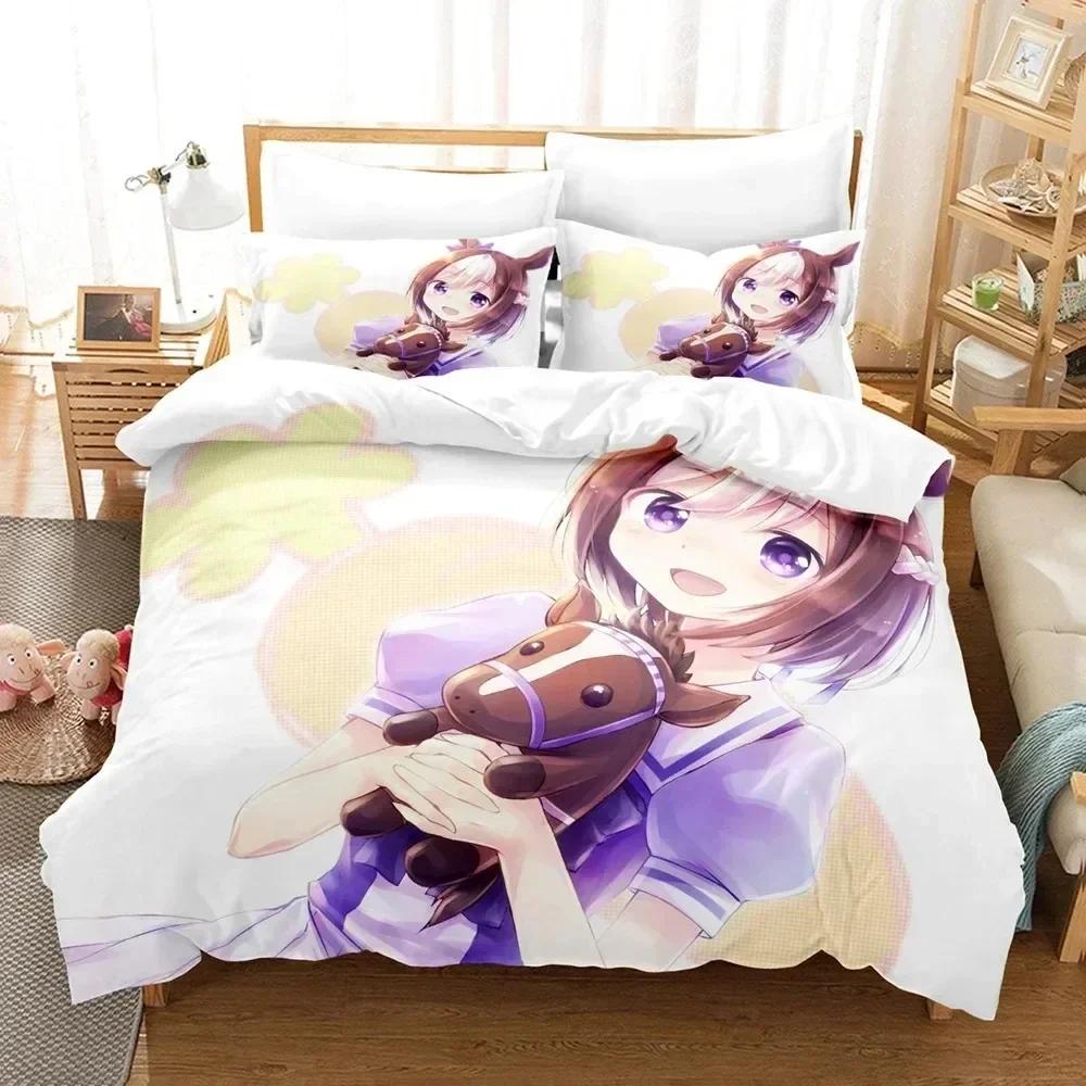 3D Print Anime Pretty Derby Bedding Set Boys Girls Twin Queen Size Duvet Cover Pillowcase Bed Kids Adult Home Textile