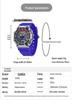 Sanda Octagonal Transparent Multifunctional Waterproof Unisex Wristwatch