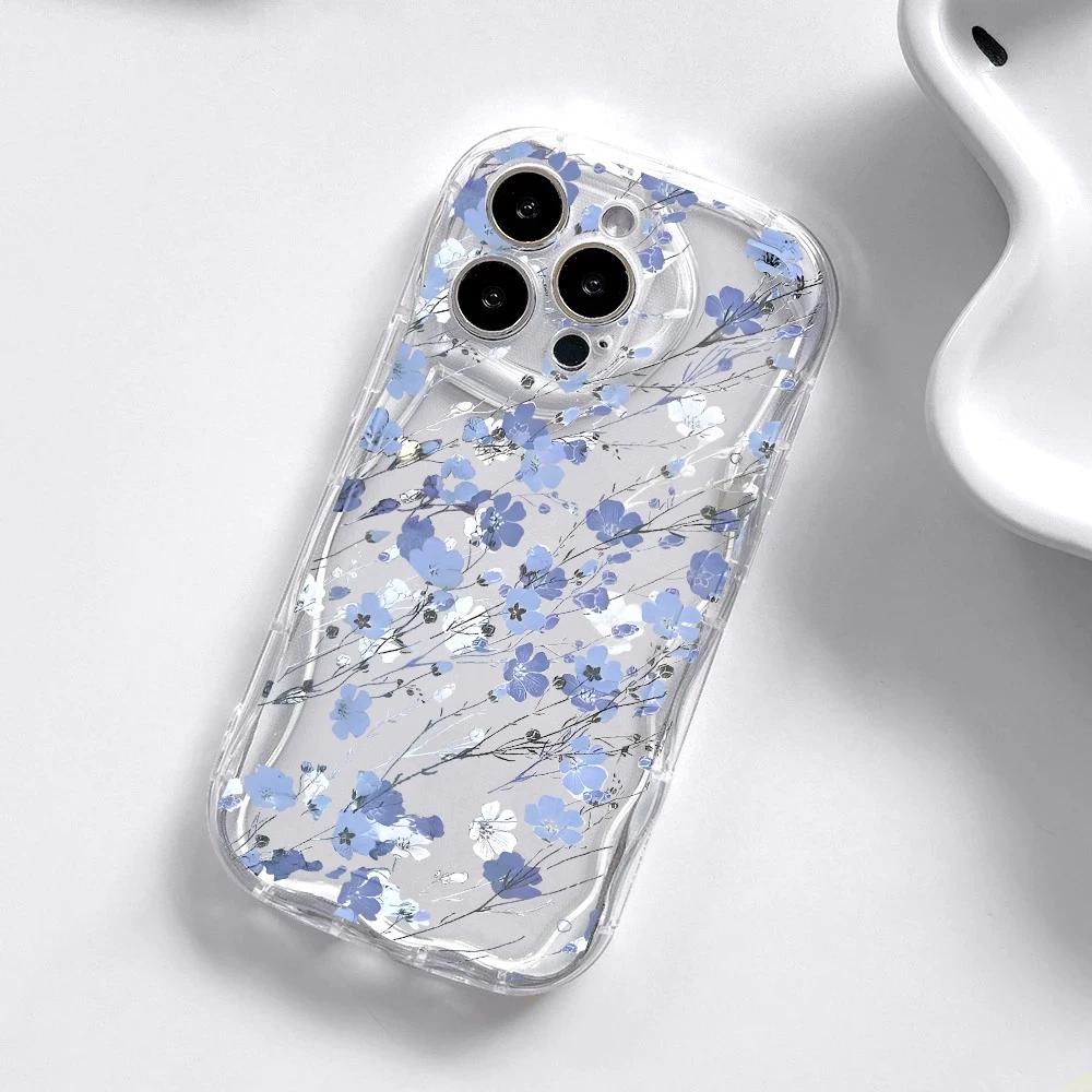 Cherry Floral Flower Print Phone Case for Iphone 16 Pro Max 16e 11 12 13 14 15 Pro 12 13 Mini 16 Plus 7 8 SE 2 3 4 Soft Shell