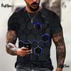 3D tričko pro muže Móda Hip Hop Topy do O Krátký rukáv Abstraktní Harajuku Pánská trička Nadměrná trička Košile Muž Oblečení