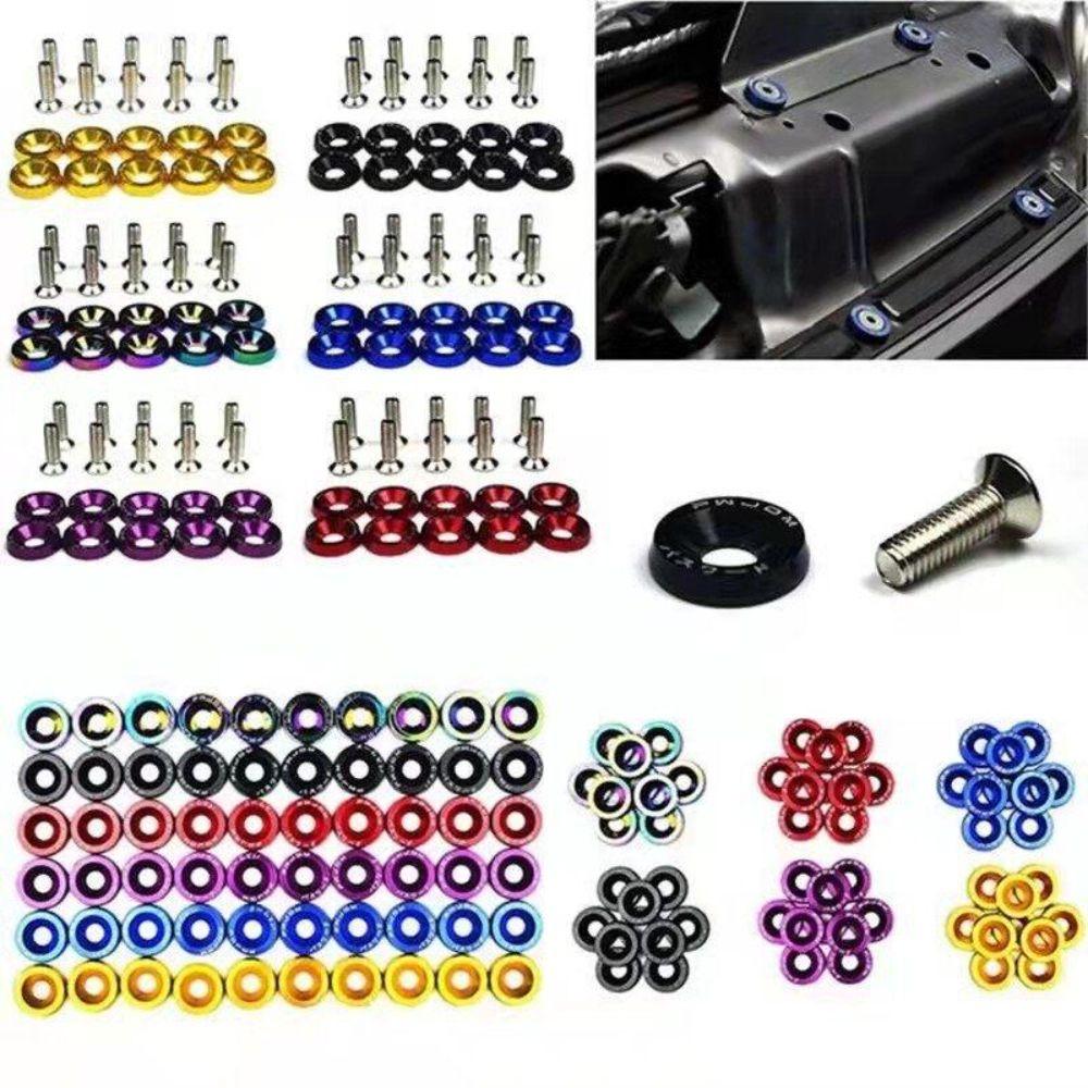 10 stuks/pak M6 Ringen JDM Stijl Universele Scooter Bevestigingsmiddelen Schroeven Aluminiumlegering Zeskant Auto Gemodificeerde Bevestigingsmiddelen
