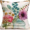 American Retro Printed Linen Pillowcase Living Room Sofa Office Pillow Car Cushion Cover