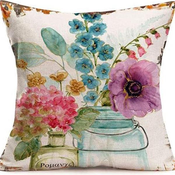 American Retro Printed Linen Pillowcase Living Room Sofa Office Pillow Car Cushion Cover