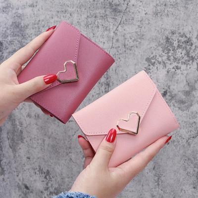 New Solid Color Fashion Simple PU Short Wallet Purse for Women Large Capacity Multi-card Slots Card Holder Coin Purse Pouch
