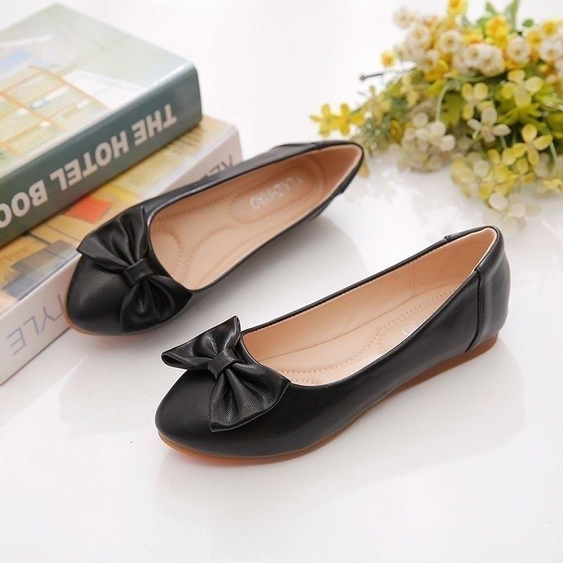 

Женская обувь на кожаной подошве из говяжьей жилы, новая универсальная повседневная нескользящая одинарная обувь, женская кожаная обувь на мягкой подошве, женские балетки 35