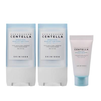 Madagaskar Centella Hyalu-Cica Silky-Fit Sonnenstift 20g (2 Stück) + Sonnenserum 15ml
