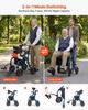 2-in-1 Rollator Walker & Transport Chair for Seniors, Foldable Rolling Walker Wheelchair, Lightweight Aluminum Mobility Walking Aid with Solid PU