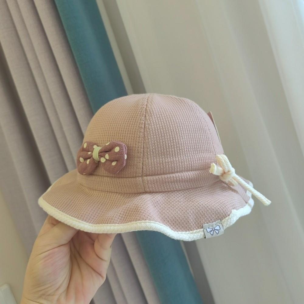 Ruffle Bows Baby Bucket Hat Breathable Adjustable Drawstring Toddler Basin Cap Cute Comfortable Baby Sun Visor Hat Travel