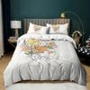 Simple Strokes Duvet Cover Set Queen Size Portrait Pattern Woman With Roses Bedding Set Polyester Abstract Style Comforter Cover