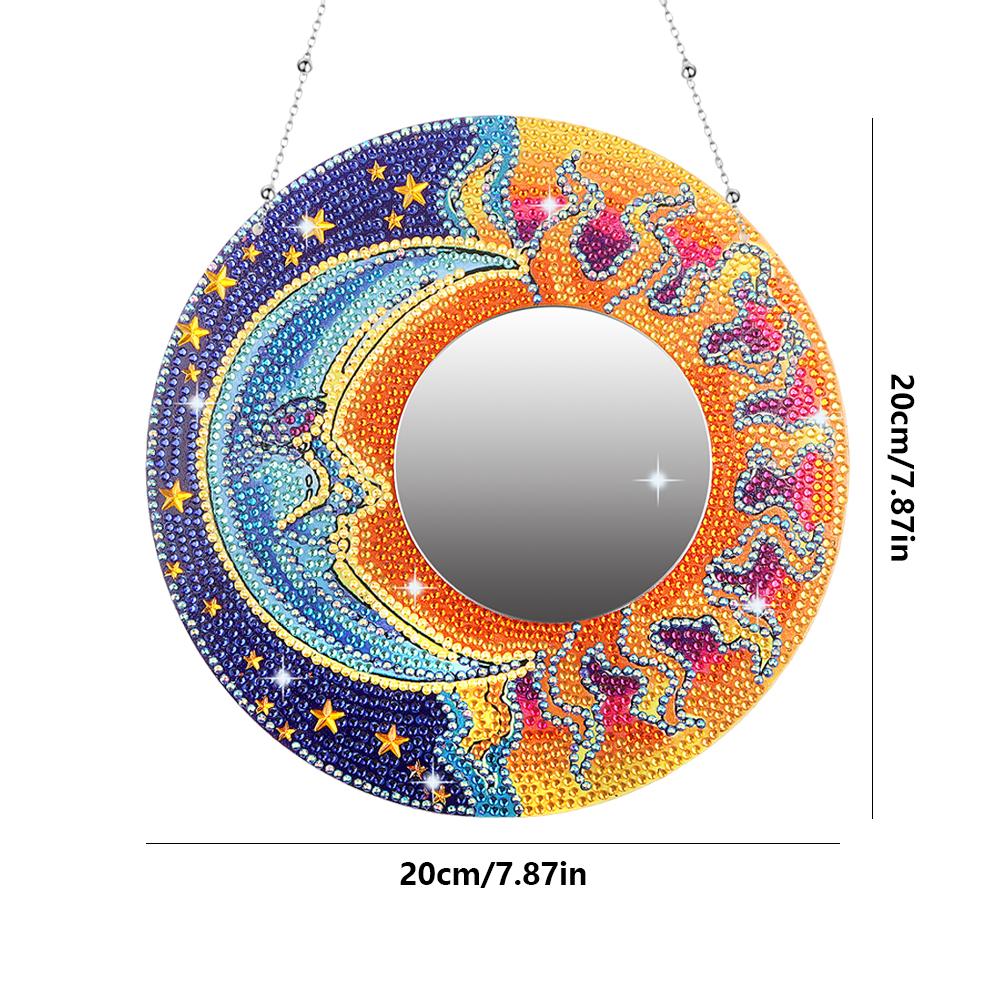 DIY Round Diamond Painting Mirror Mandala Diamond Embroidery Mosaic Cross Stitch Makeup Mirror Bedroom Home Decoration Gifts