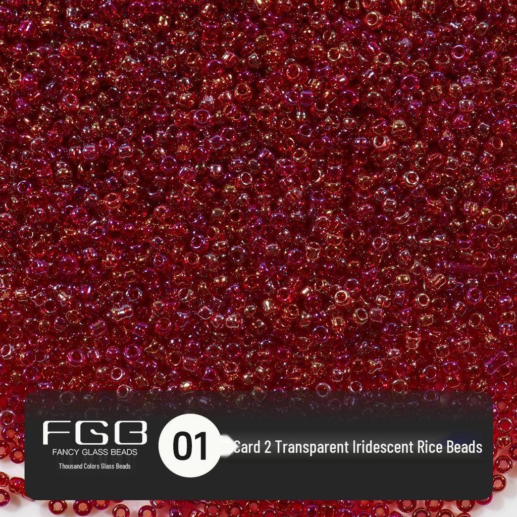 FGB Transparente Irisierende 2mm Runde Glasperlen für DIY Schmuck