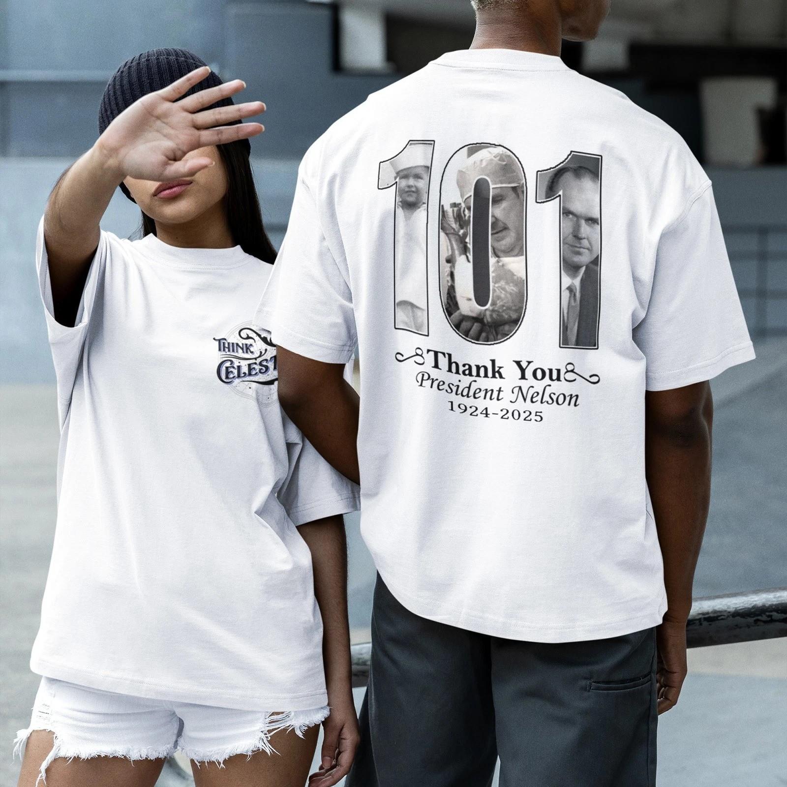Russell M Nelson Think Celestial Memorial 1924-2026 T-Shirt M