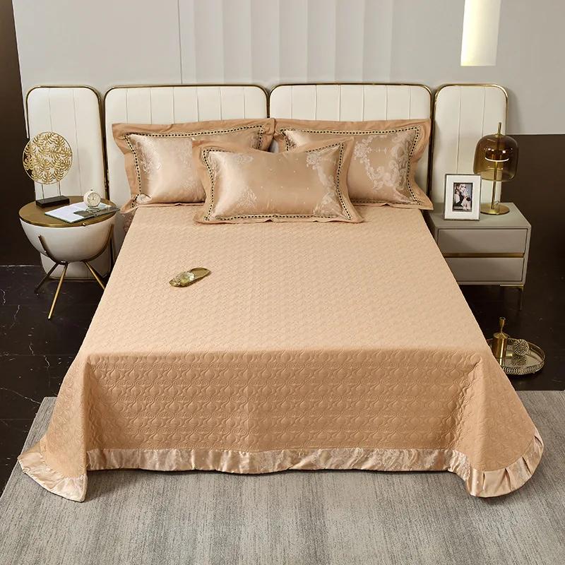 European relief pure cotton quilted quilted cotton bed cover single piece cotton thickened bed cover double bed cover 3 pcs set