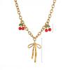 Stainless Steel Fruit Necklace For Women Summer Fashion Jewelry With Resin Pendant