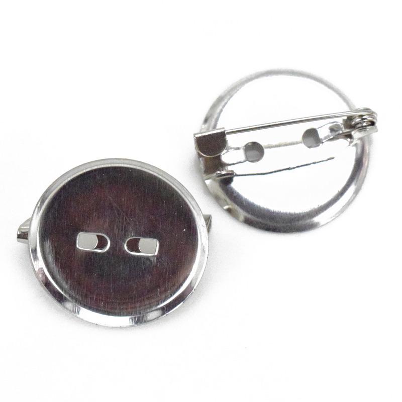 Round Metal Safety Pin Brooch Tray - DIY Brooch and Corsage Hair Accessory Base