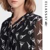ELLASSAY Women's Silk French Print Shirt