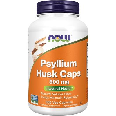 Now Foods Psyllium Husk 500mg Veggie Capsules, 500 Tablets, 1 Unit
