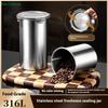 Storage Jars 500/900/1400ml Stainless Steel Sealed Container Jar Kitchen Barrel Organizer For Fresh Grain Vegetable Coffee