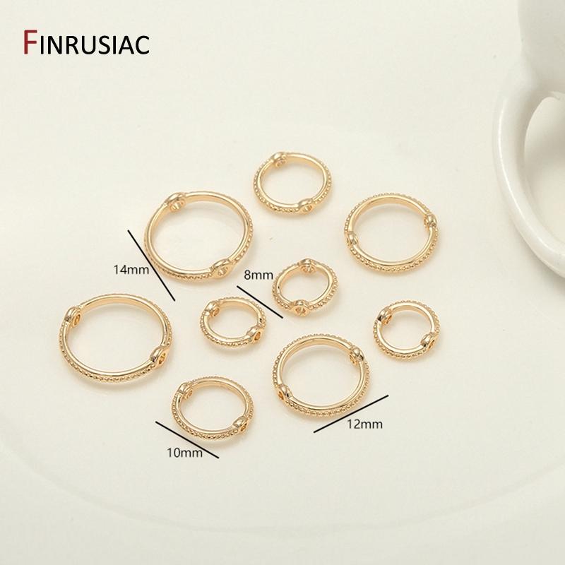 

DIY Jewelry Components 2 Hole Beads Cross Ring Frame Charms Accessories For Earring Making 8mm-10 pcs