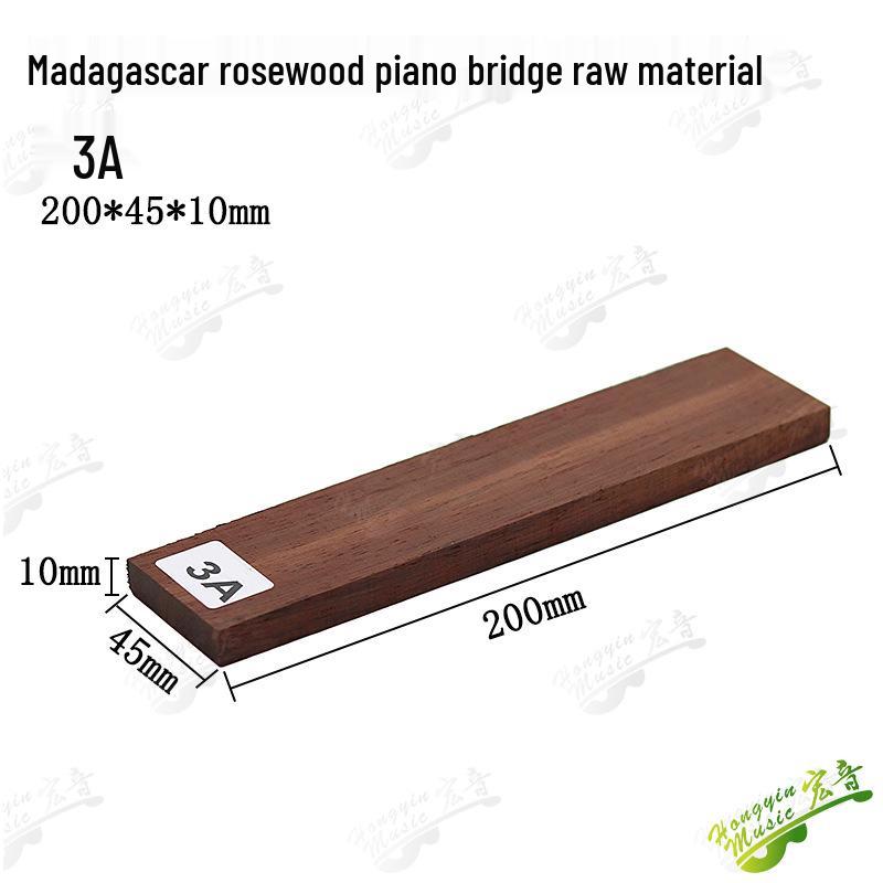 Ebony Rosewood Solid Wood Guitar Bridge Felt - Handmade Lower Drive Square Stock