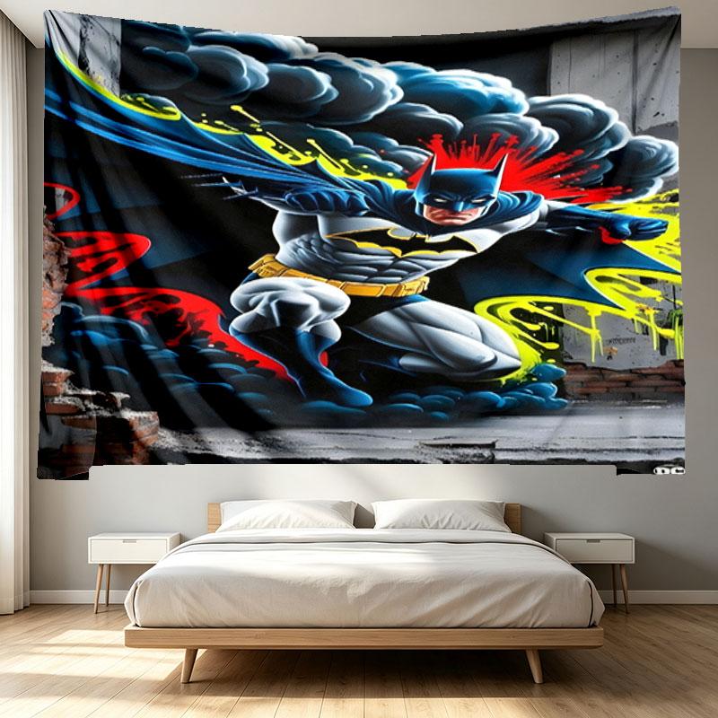 Batman Print Tapestry - Portable Wall Decor Cloth, for Home, Dorm, Travel, Bedroom, Living Room - Ideal Birthday Housewarming Gift