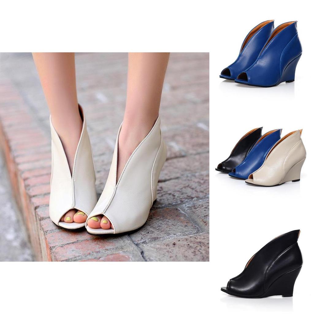 New Fashion Women High Heel Fish Mouth Sandals Shoes Wedge With Classic Appeal