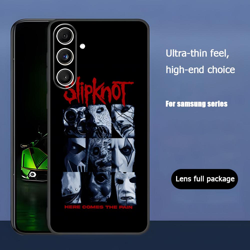 Popular S-Slipknot Band Rock Phone Case For Samsung Galaxy S25 S24 S23 S22 S21 S20 Plus Ultra Note20 Soft Black