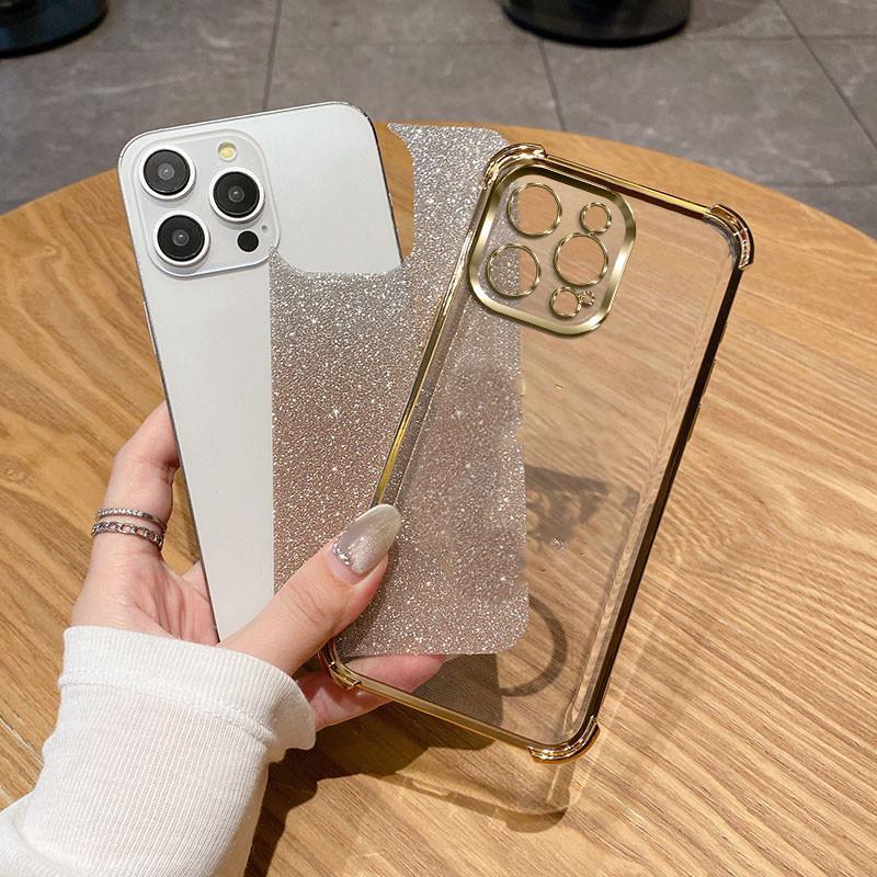 Clear Shockproof Glitter Phone Case For Xiaomi Redmi Note 9 10 11 12 13 14 Pro 9S 10S 11S 10T 10A 9A 9T 9C 10C 12C 13C 14C Cover