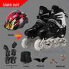Adjustable Beginner Roller & Inline Quad Skates Set - 4-Wheel Skating Shoes