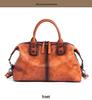 2025 European & American Retro Cowhide Women's Handbag - Top Layer, Color-Rubbed, Single Shoulder & Crossbody, Large Capacity