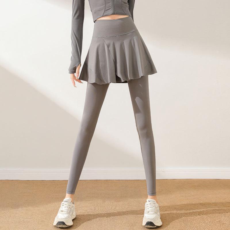 Damen 2024 High-End Lauf- & Yoga-Outfit: Modisches Rock- und Hosen-Set für Outdoor-Fitness