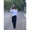 Autumn Wear Suit Simple Bottomed Cotton Top Temperament High Waist and Thin Tooling Skirt