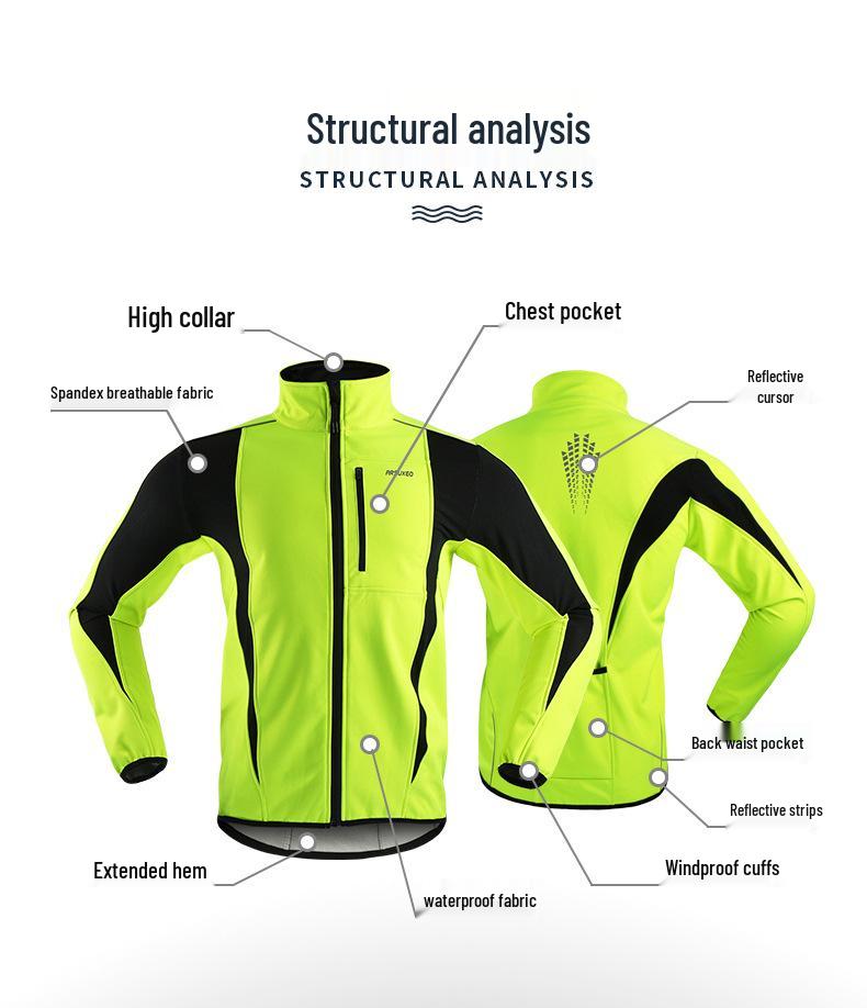 Men's Winter Waterproof Fleece Cycling Jacket - Warm, Windproof, Outdoor Bicycle Top