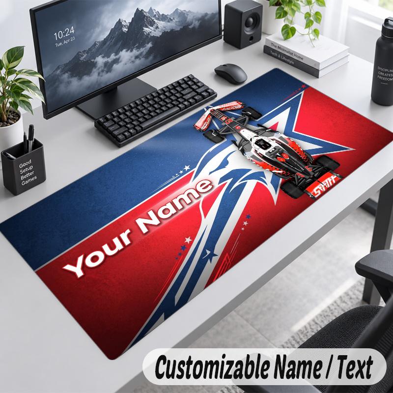 Haas F1 Team Personalized Large Mouse Pad Custom Name Text Extended Desk Mat Gaming Mousepad