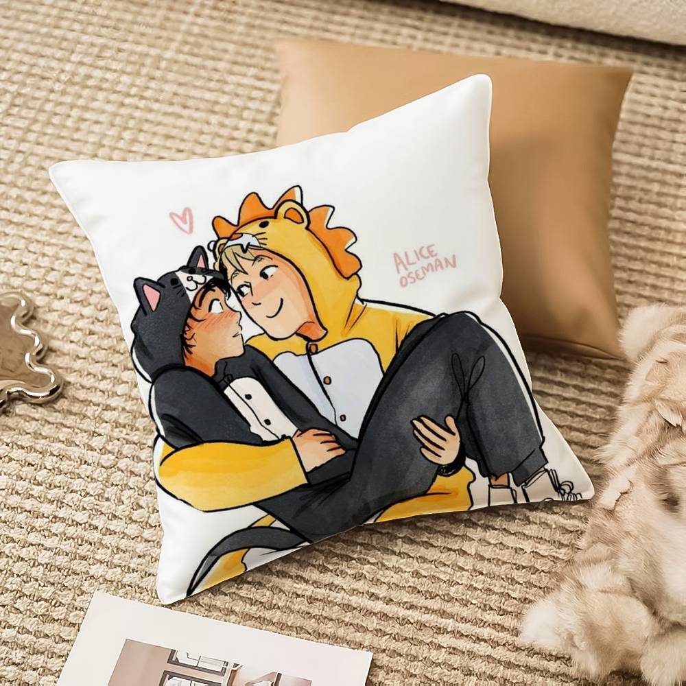 Мультяшная наволочка H-HeartstopperS Антипылевой клещ Невидимая молния Диван Кровать 12x12Inch