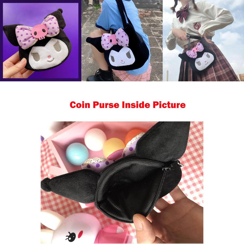 Adorable Kuromi Plush Handbag For Women And Girls Featuring Cute Kawaii Design
