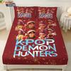 3 Christmas K-Pop Demon Hunters Print coreless Bed Sheet Set Multiple Size Bedcover Bedroom Bedding Decoration Machine Washable