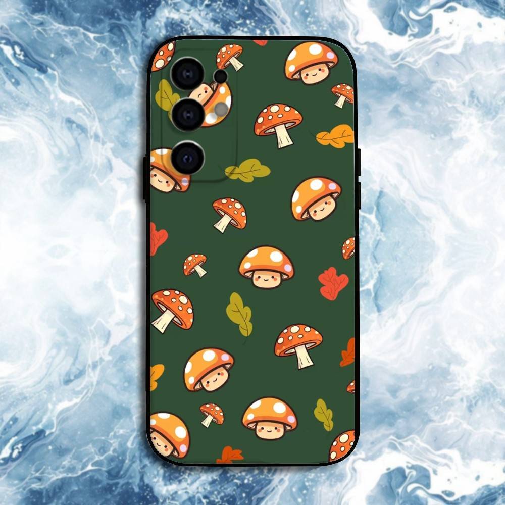 Cartoon M-Mushroom Phone Case For Samsung S26,25,24,23,22,21,20,30,Ultra,Plus,Fe,Lite Black Shell